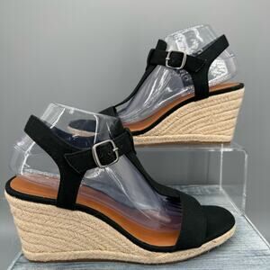 Lucky Brand Bnib Millinda Women’s Espadrilla Wedges Black Size 10M
